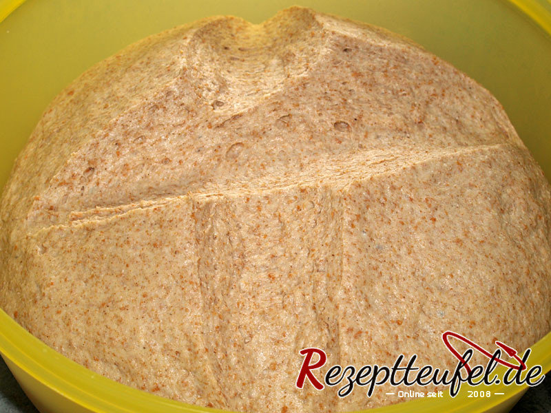 Der Teig ist nach 90 Minuten aufgegangen