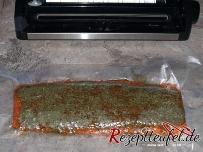 Vakuumierte Lachsseite