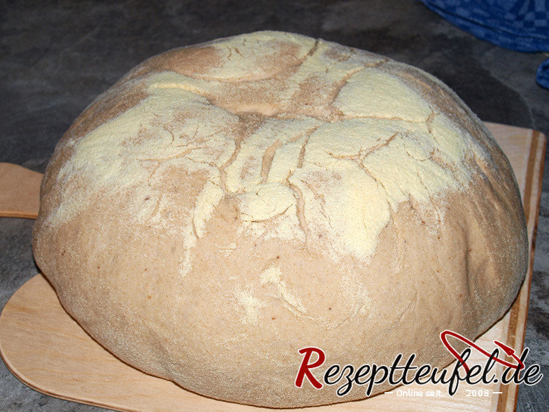 Der "umgedrehte" Teig mit dem Schluss nach oben