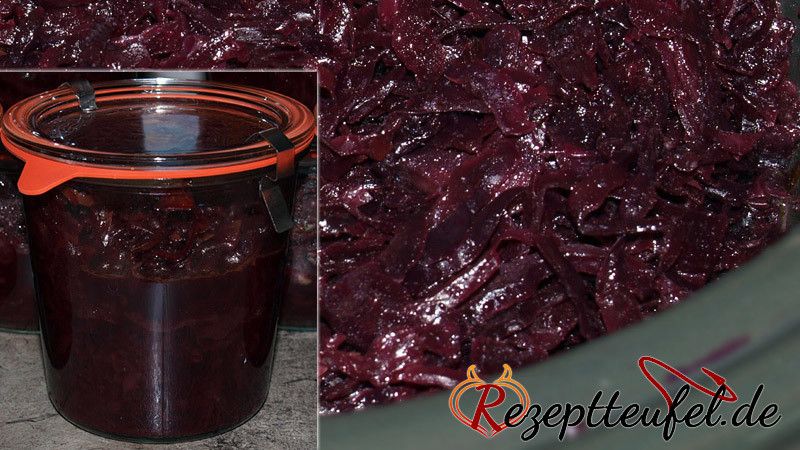 Rotkohl im Slow Cooker oder Topf gegart (auch eingekocht)