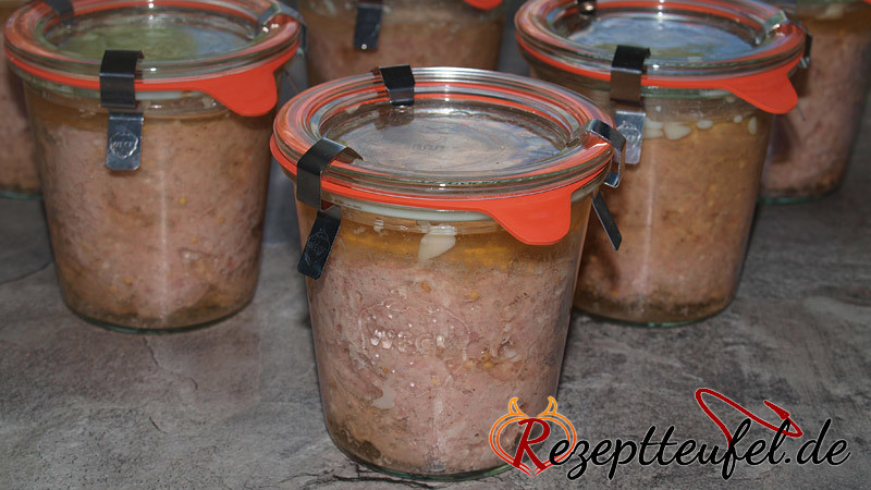 Frühstücksfleisch im Glas eingekocht