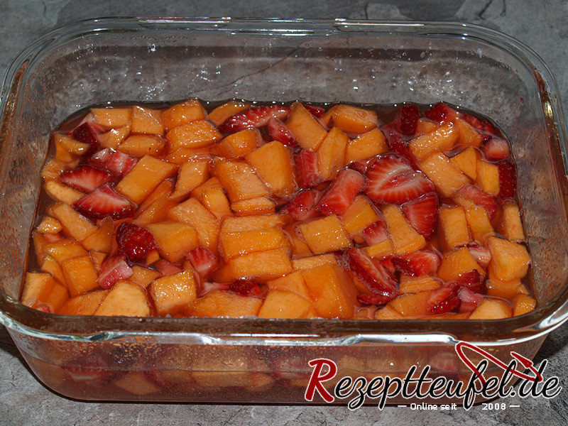 Rezept für Melonen-Erdbeerkonfitüre - Konfitüre mit Erdbeeren